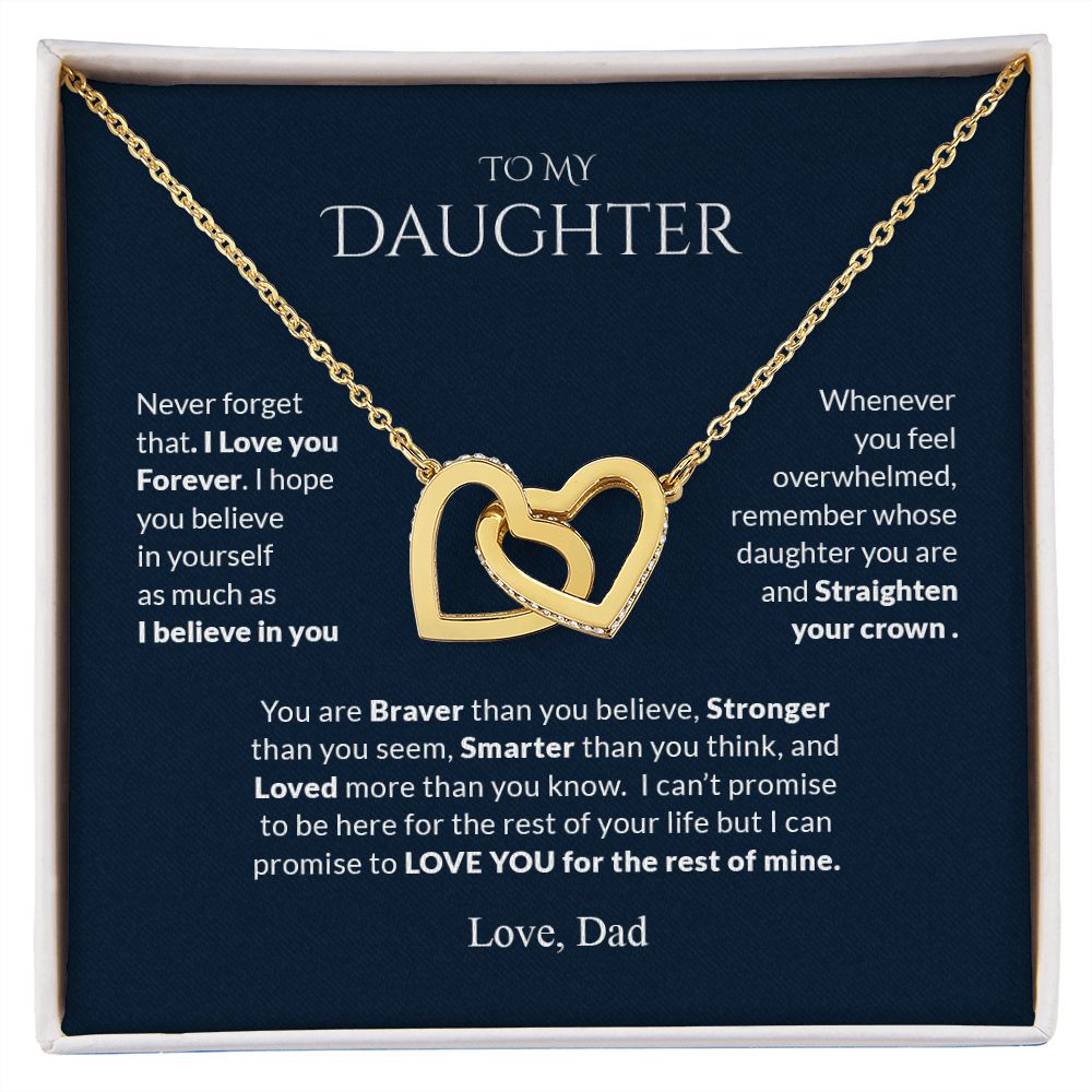 My Daughter| Straighten Your Crown| Interlocking Hearts Necklace