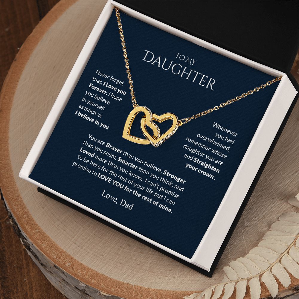 My Daughter| Straighten Your Crown| Interlocking Hearts Necklace