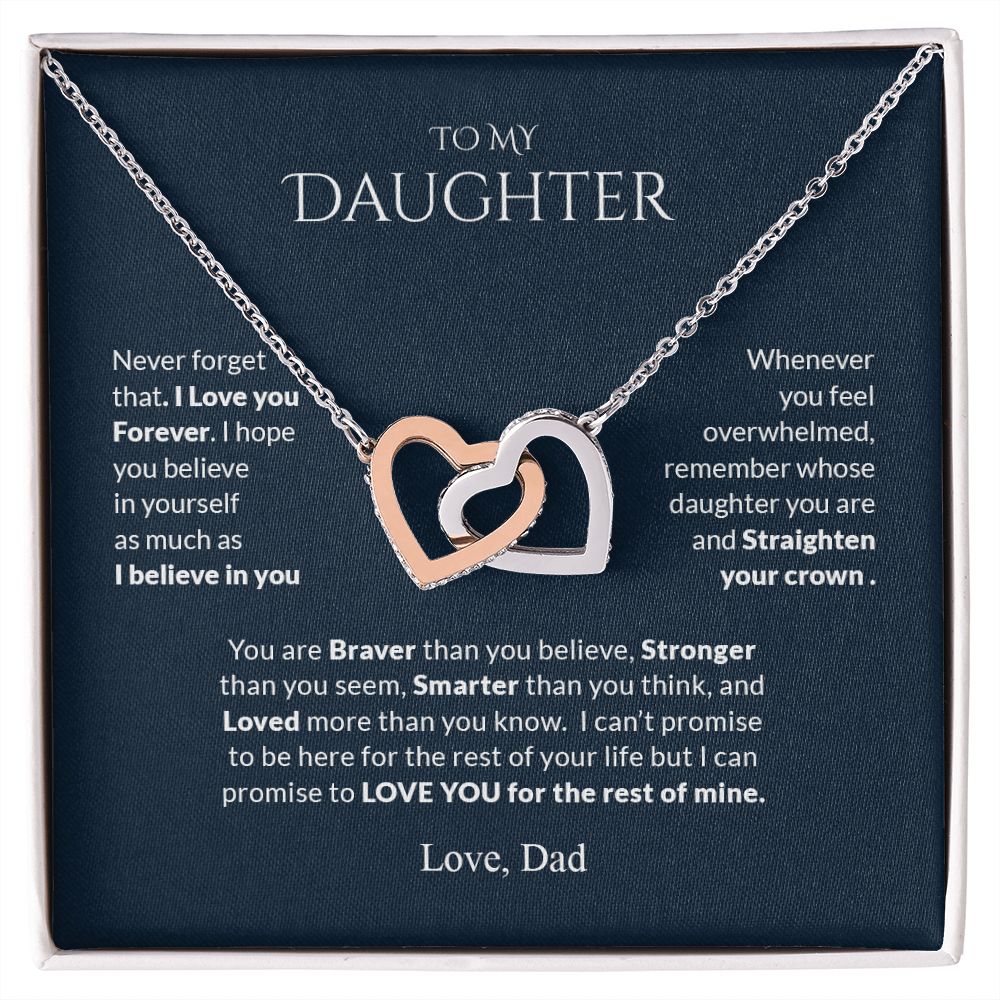 My Daughter| Straighten Your Crown| Interlocking Hearts Necklace