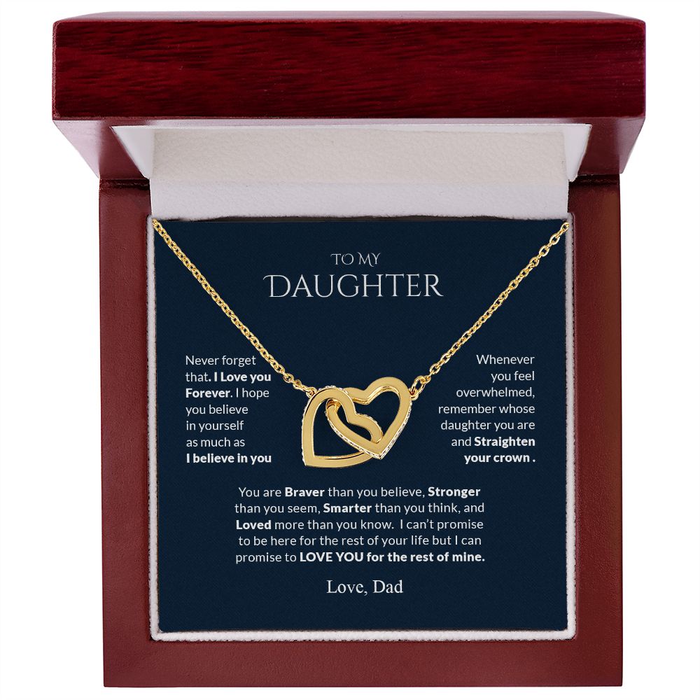 My Daughter| Straighten Your Crown| Interlocking Hearts Necklace