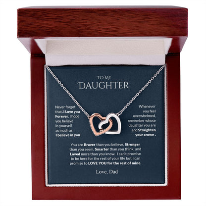 My Daughter| Straighten Your Crown| Interlocking Hearts Necklace